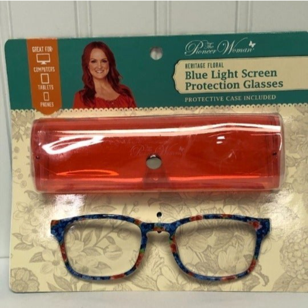 Pioneer Woman Heritage Floral Blue Light Blocking Protection Glasses W/Case New